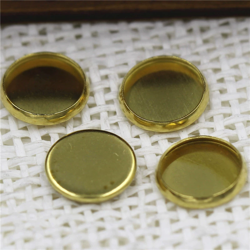 DIY ювелирные аксессуары Чистая медь глянцевый диск кольцо держатель драгоценный камень основа латунь маринованный цвет