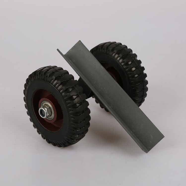 角钢推板车轮子钢板可配风火轮 双轮铸铁轮 弹性轮塑芯轮厂家直销