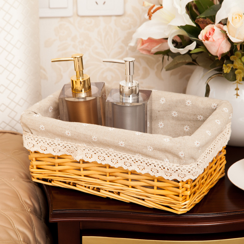 Cesta de almacenamiento directo de fábrica cesta de mimbre de escritorio cesta cocina hogar caja de almacenamiento de tela cesta de almacenamiento de ratán al por mayor