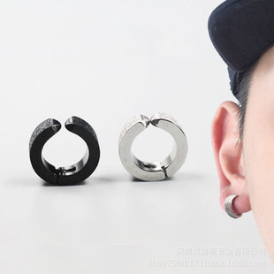 Cross-border factory direct supply 2022 new no ear hole sand pressing ear clip frosted ear clip unisex trendy jewelry