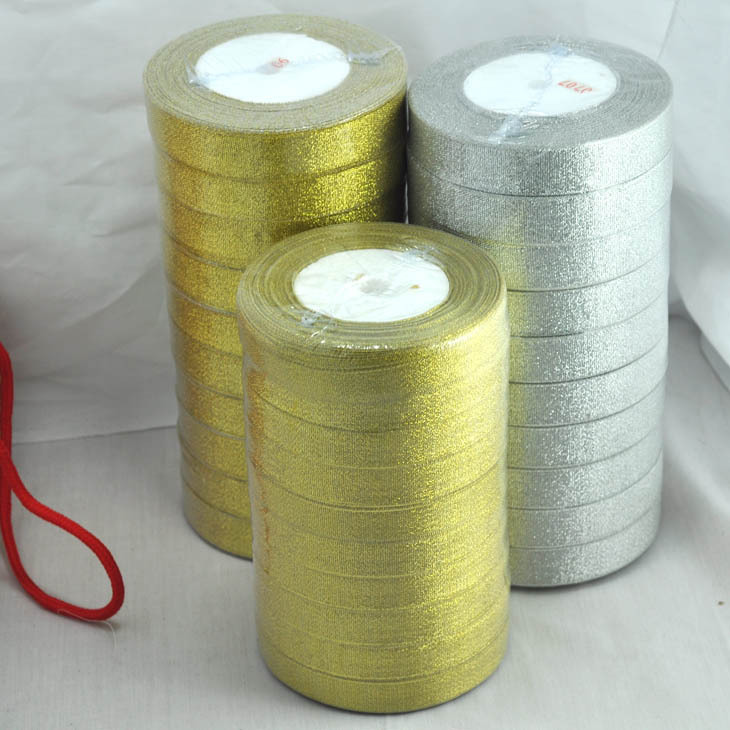 15mm/25mm/38mm boda brillo plata cebolla cinta hornear cake shop cinta de oro regalo embalaje