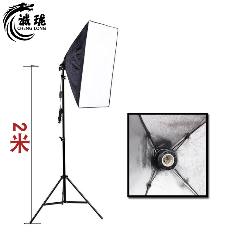 批发摄影器材 5070CM单灯头柔光箱摄影棚摄影灯架主播直播补光灯