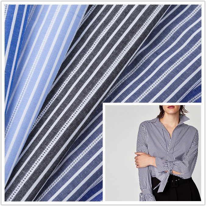 6全棉镂空绞纵提花条子布 时尚童装女装衬衫连衣裙面料 现货新款