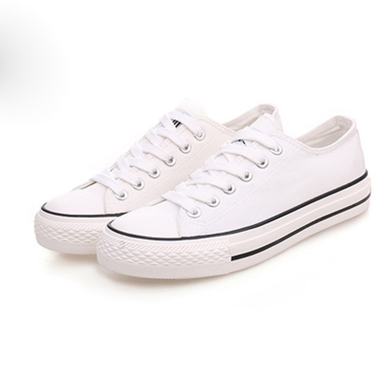 Casual Classic Spring And Autumn Men's Shoes,Versatile Couples,Student Canvas Shoes,Men's Casual Lace-up Korean Style White Sneakers