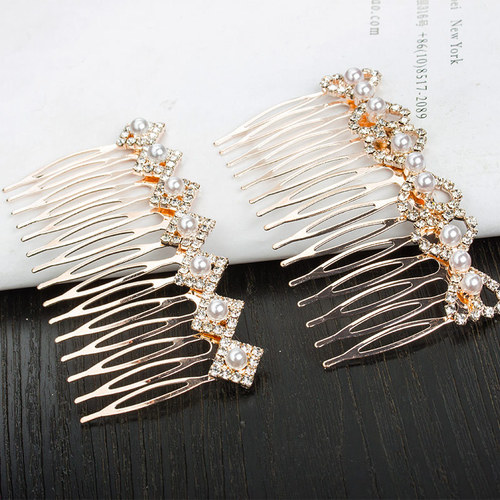 New Korean electroplated diamond-filled simple comb, foreign trade hair comb, Korean style bangs comb hair accessories, manufacturer wholesale