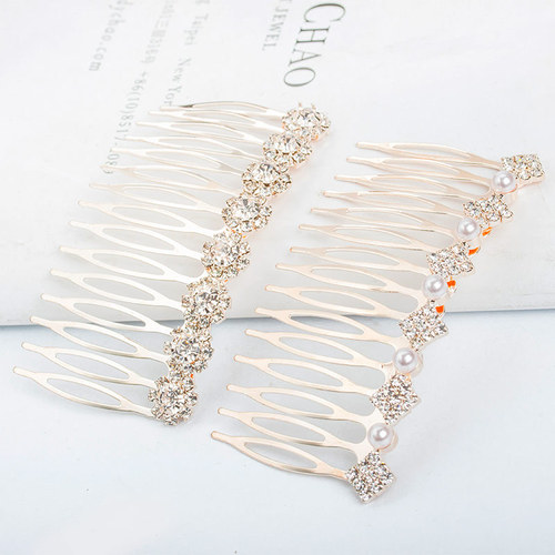 New Korean electroplated diamond-filled simple comb, foreign trade hair comb, Korean style bangs comb hair accessories, manufacturer wholesale