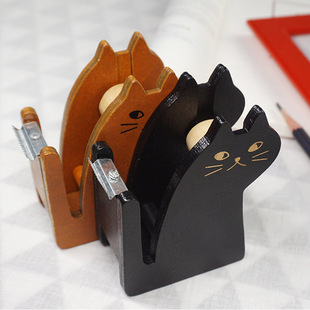 Tape Cutter Desktop Animal Wooden Tape Machine Tape Seat Packer Cat Wooden Tape Cutting Machine