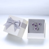 银缘美 Linen bag, case bag, set, white jewelry, box, accessory with bow, pack, decorations