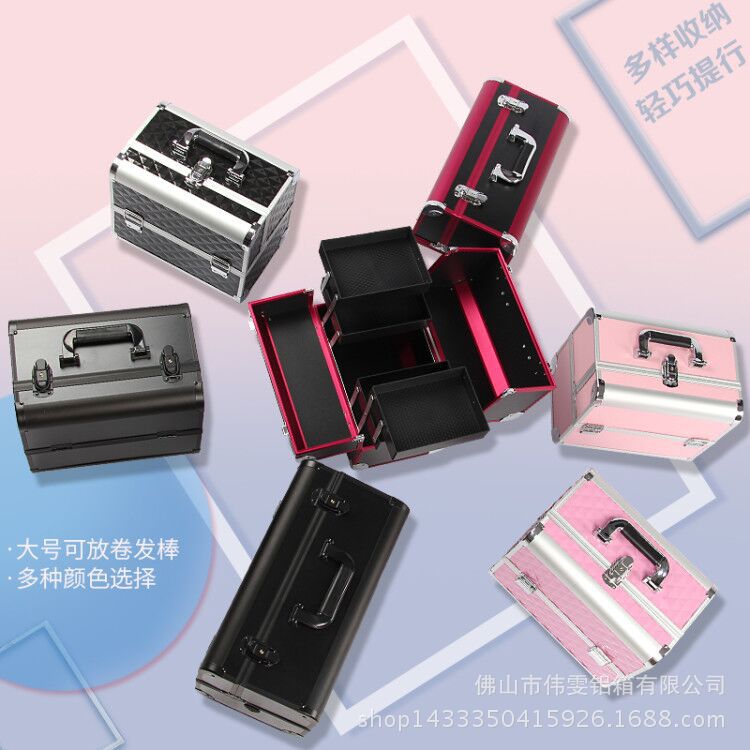 手提化妆箱纹绣美甲半永久工具收纳箱化妆学徒箱学校化妆箱批发