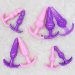 Anchor-shaped anal plug with posterior pull bead, soft silicone sex toy for solo play and intimate accessories