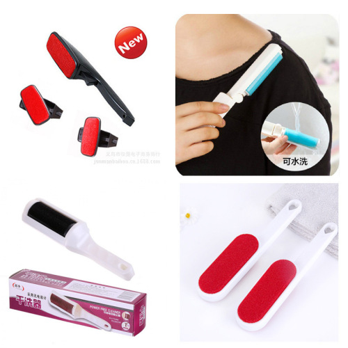 Manufacturer clothes lint-sticking electrostatic brush dry cleaning brush white double-sided rotatable coat dust removal brush lint removal brush T