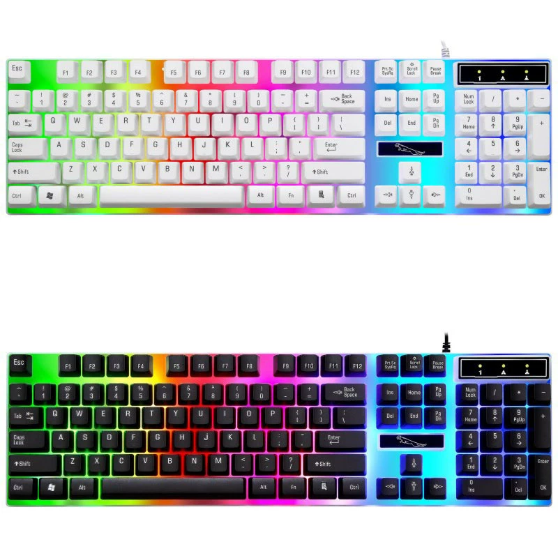 Клавиатура USB с подсветкой (Chasing Light) G21, подсветка клавиш, ощущение механики, полноразмерная