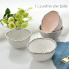 Color glaze ceramic bowl of macaron color meal bowl ceramic salad bowl soup bowl food display bowl tail list