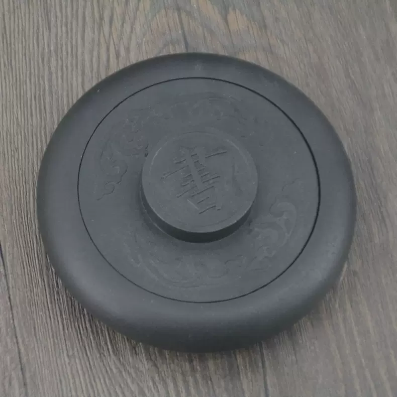 学生砚台4寸带盖罗纹砚 塑料圆形 墨海墨池书法培训班批发