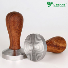 L-BEANS 酸枝木螺纹压粉锤 不锈钢咖啡压粉器58mm