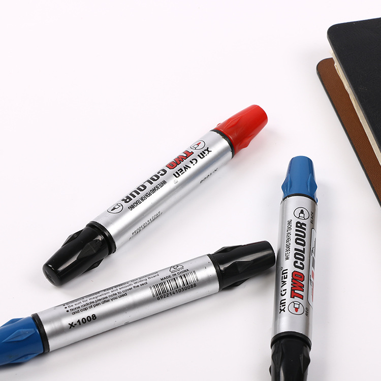 [Dos cabezas] lápiz de pizarra aceitosa de color borrable escritura suave de enseñanza de protección ambiental de oficina marcador de gran capacidad