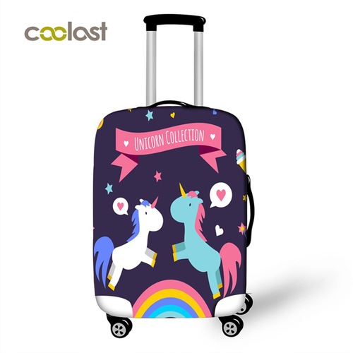 Luggage Cover Digital Printing Dustproof Waterproof Elastic Pull-along Suitcase Protection Cover Thick Unicorn Travel Suitcase Cover