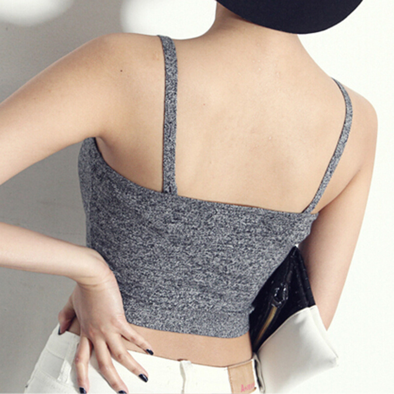Cotton Short Crop Top with Parallel Straps, Slim Fit, Inner Layer Tank Top for Women, Autumn Half-Tube Top, Factory Wholesale Cotton Short Crop Top with Parallel Straps, Slim Fit, Inner Layer Tank Top for Women, Autumn Half-Tube Top, Factory Wholesale