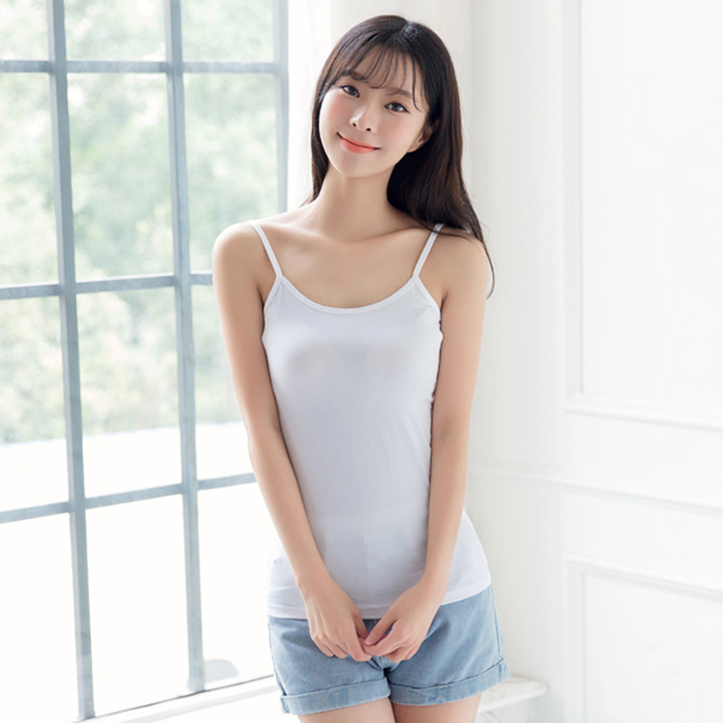 Cotton White Camisole for Women, Autumn Plus-Size Slim-Fit Base Shirt, Winter Black Inner Short Top, Factory Wholesale