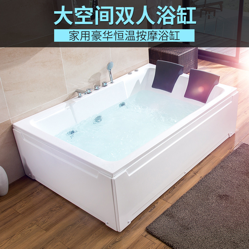 Rongchen baño surf masaje temperatura constante independiente burbuja pareja doble bañera hotel para adultos bañera de acrílico