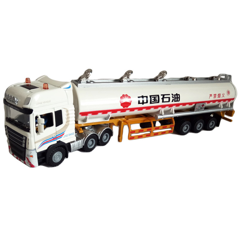 1:50 Jingbang Sinopec PetroChina Engineering Tanker Alloy Transporter Model Semi-trailer Truck Boy Toys