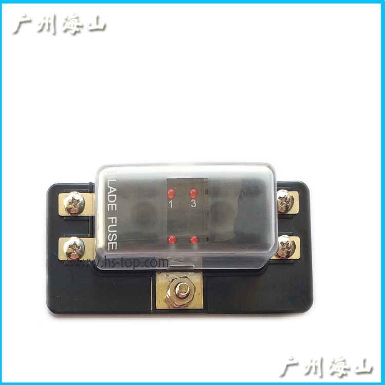 二边螺丝接线保险片盒 一进多出 4路 6路10路带警示灯有LED灯功能