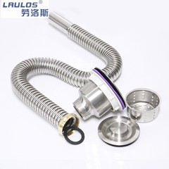 Kitchen Single Sink Double Sink Stainless Steel Drainage Sink Vegetable Washing Sink Drain Pipe Sink Drainage Anti-Cockroach Filter Drain 