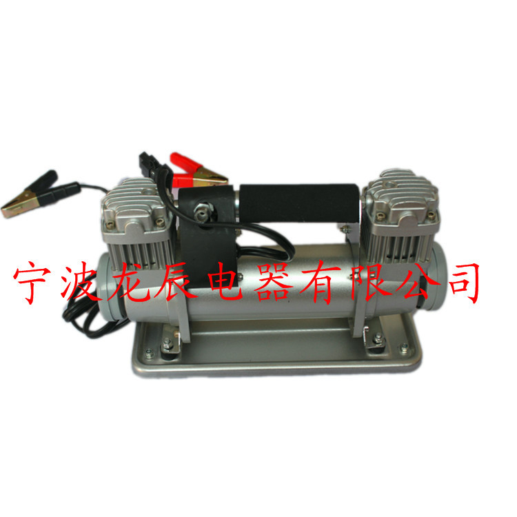 12v车载双缸大功率汽车打气泵 轮胎充气泵 金属点烟式车用充气泵