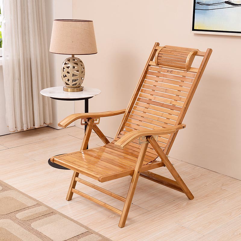 공장 도매 안락 의자 접이식 홈 점심 시간 낮잠 노인 의자 레저 야외 휴대용 단단한 나무 등받이 대나무 의자