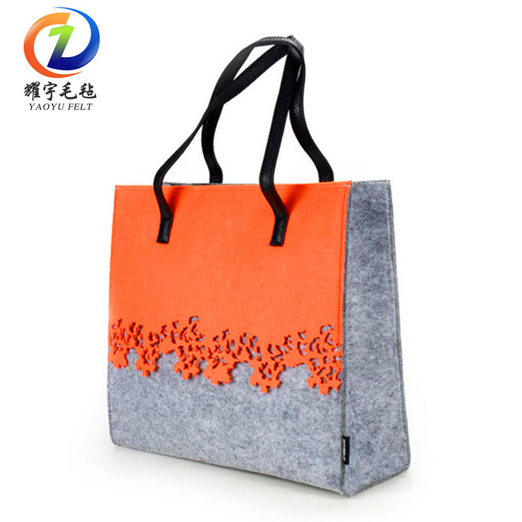 直供时尚新款毛毡女包 毛毡手提单肩包 斜跨手拎毛毡包可加工