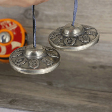 佛具用品批发尼泊尔手工碰铃打击乐器铜制叮夏法会用具撞铃双磬