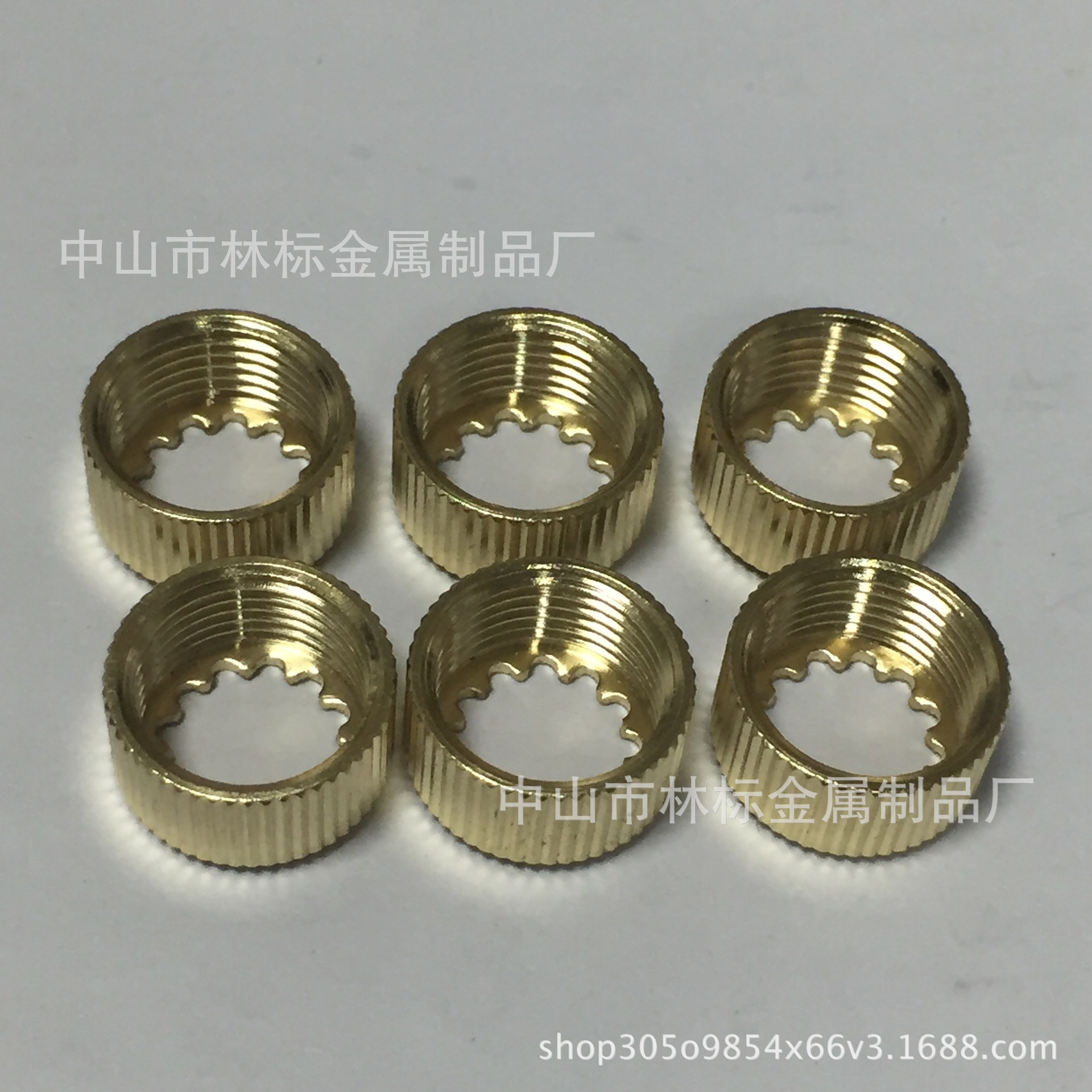 厂家直销五金冲花齿锁芯铜螺母直纹网纹滚花铜件灯饰机械配件