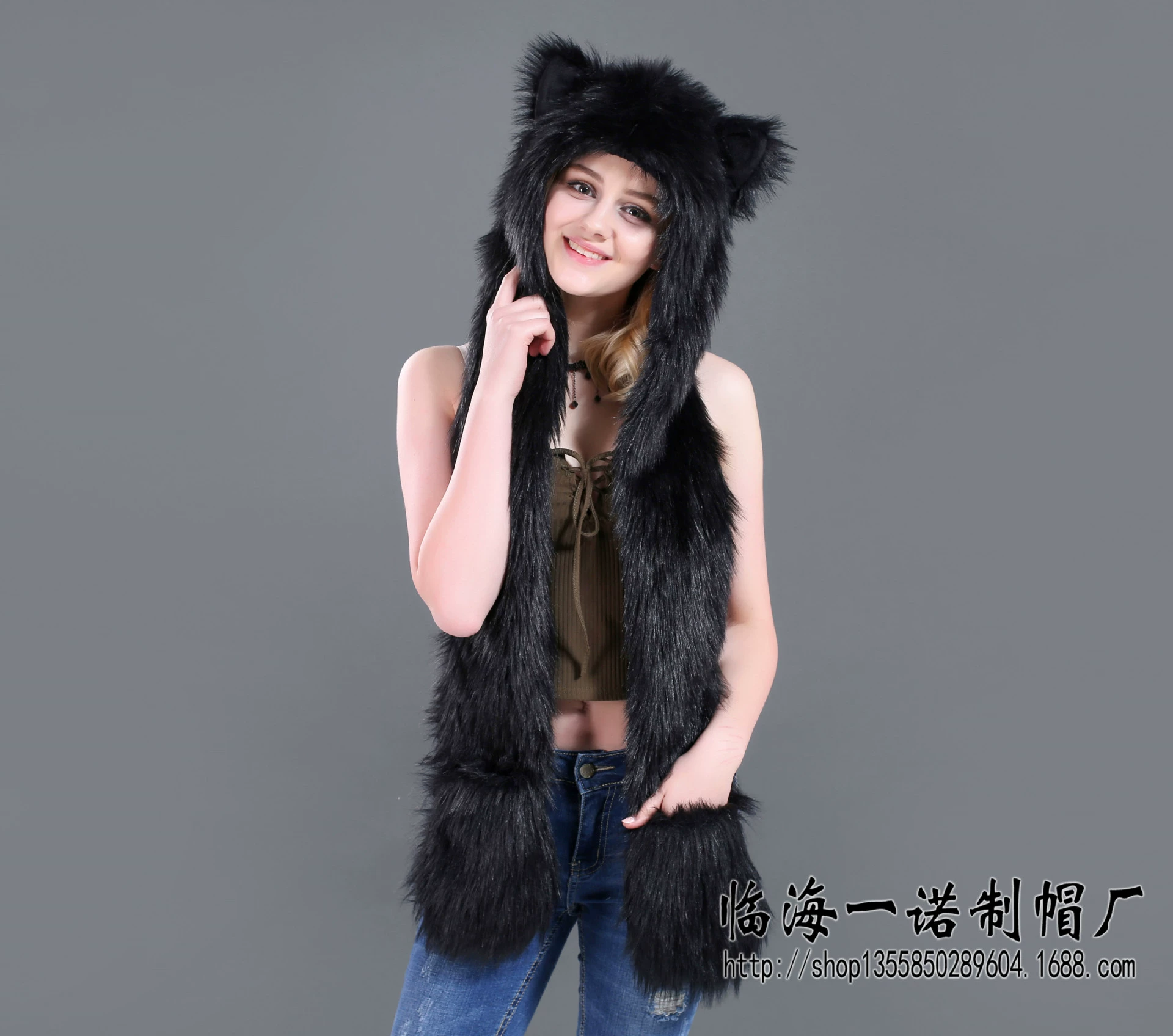 Winter Cartoon Hat, Scarf & Gloves Set (Speed Tong) — One Size, Multiple Animal Styles