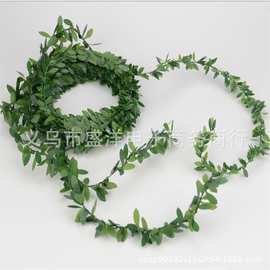 现货批发仿真树叶 PVC塑料叶子铁丝绿叶藤条藤蔓 DIY手工花环编织