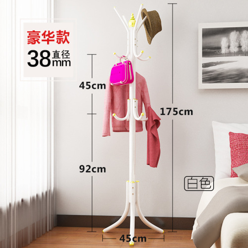 Simple coat rack, bedroom floor-standing clothes hanger, fashionable and creative iron storage rack