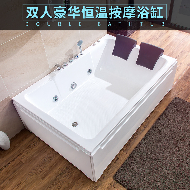 Rongchen baño surf masaje temperatura constante independiente burbuja pareja doble bañera hotel para adultos bañera de acrílico
