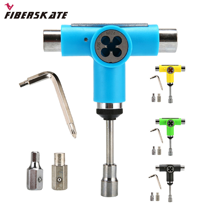 Placa de herramientas monopatín tirantes hebilla en forma de T en forma de Y portátil semiautomático multifunción desmontaje herramienta de montaje entrega de una pieza