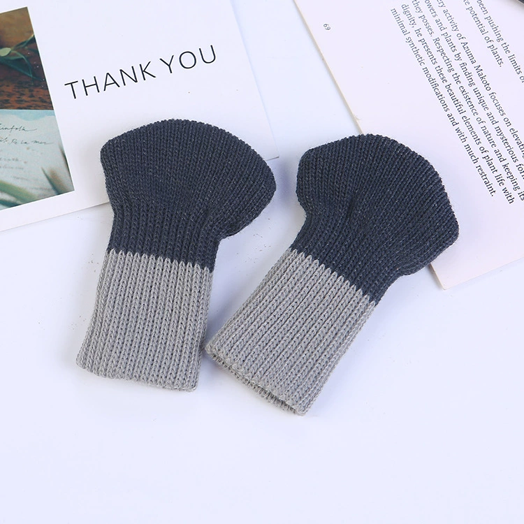 Корейская версия простого трикотажного защитного чехла Home Noise Circular Foot Set на заказ Черный Монохромный Настольный коврик