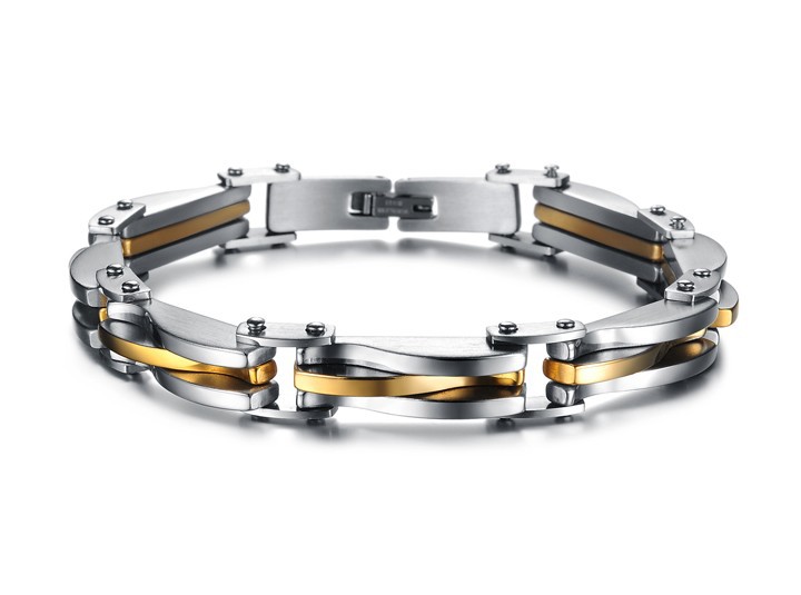 Minimalist Men's Titanium Steel Bracelet With Diamond Texture_voghion.com