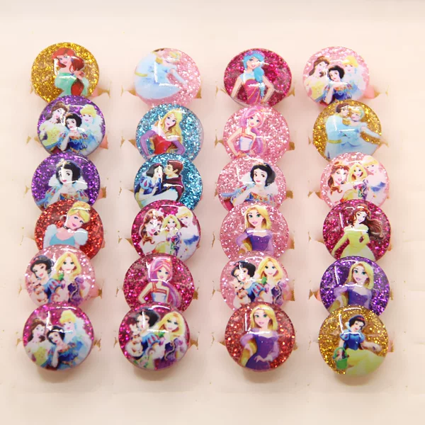 Baby Rings, Kidsren's Small Rings, Prizes, Cute Princess Cartoon Jewelry for Girls, Kidsren's Gifts, Plastic Rings