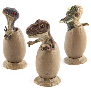 Foreign Trade Semi-Hatching Tyrannosaurus Triceratops Velociraptor Dinosaur Egg Combination with Base Model Ornament Factory Direct Sale