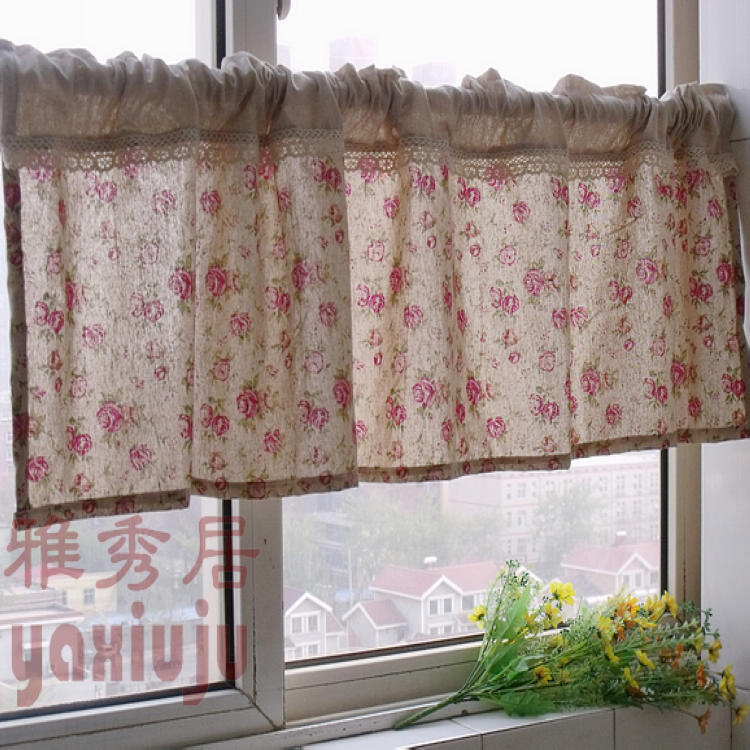 Japanese and Korean style cotton linen cloth short curtain curtain sink cabinet bathroom curtain half curtain 40*150cm Japanese and Korean style cotton linen cloth short curtain curtain sink cabinet bathroom curtain half curtain 40*150cm