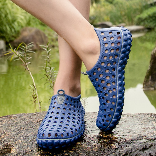 New Fashion Water-Resistant Cool Breathable Beach Men's Shoes with Cap Toe Slip-On Bird's Nest Hole Shoes 2255