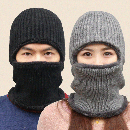 Cycling Warm Face Mask Outdoor Cold-Proof Neck Gaiter Ski Face Protection Fleece Headband Winter Knitted Wool Hat