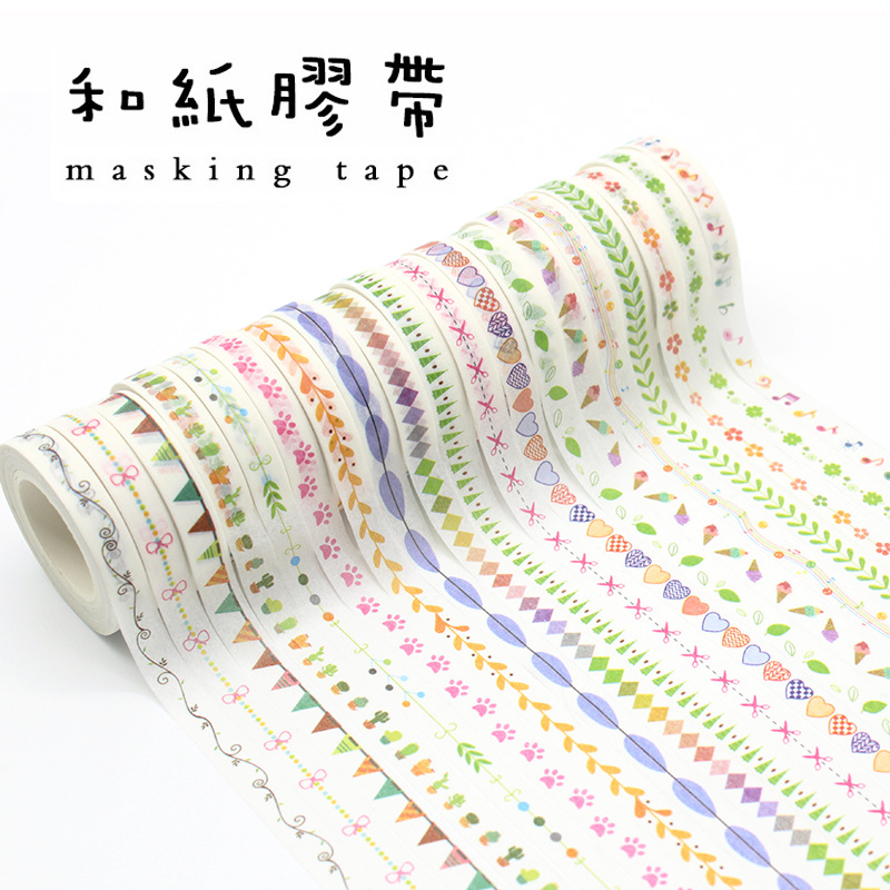 日式实用细款 分割线 和纸胶带 手账边框 装饰清新窄边版19款