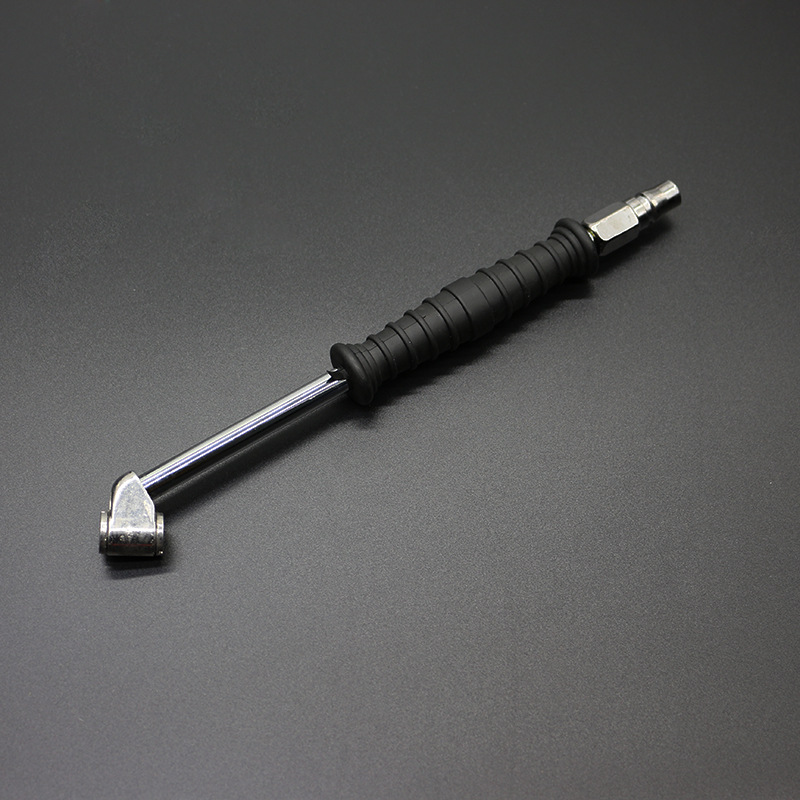 ♔现货供应带表汽车轮胎打气嘴轮胎充气咀摇把式快速充气杆手摇杆