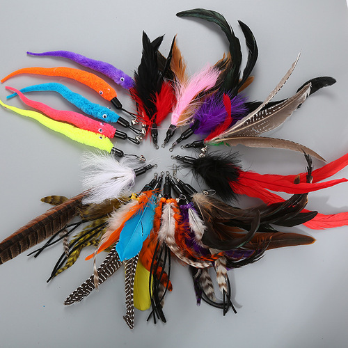 Pet Cat Toy Cat Stick Feather Replacement Head Cat Toy DIY Bell Replacement Head Amazon Cross-Border