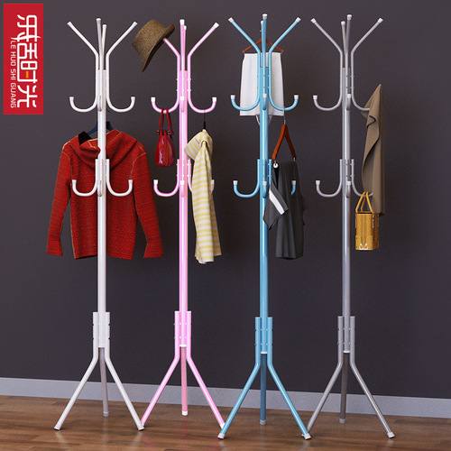 Simple coat rack, bedroom floor-standing clothes hanger, fashionable and creative iron storage rack
