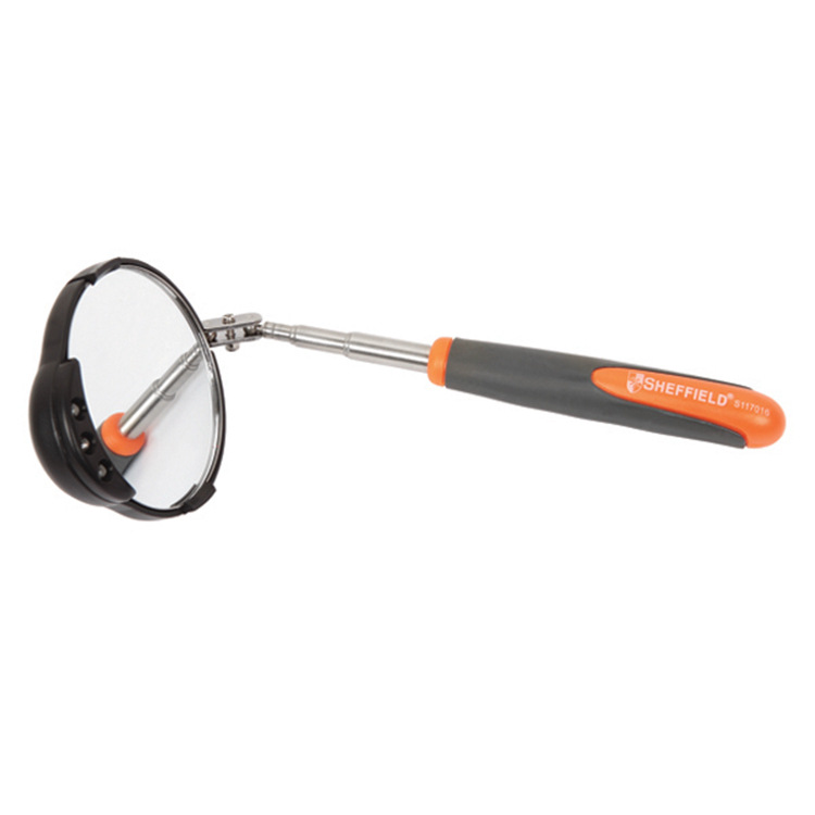 钢盾工具 12寸伸缩带灯圆形检测镜探视镜检测镜车底S117016
