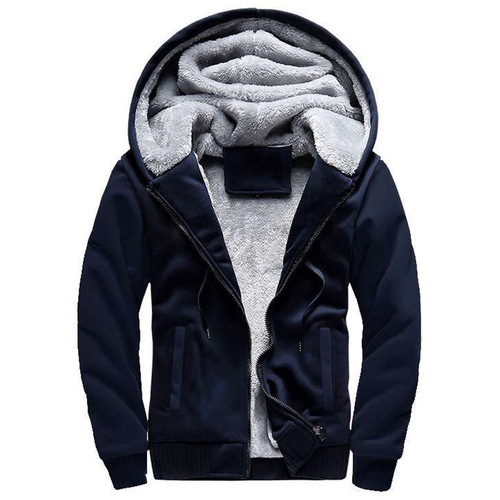 Cross-border exclusive AliExpress men's thermal hoodies Korean style youth men's thick warm plain casual versatile